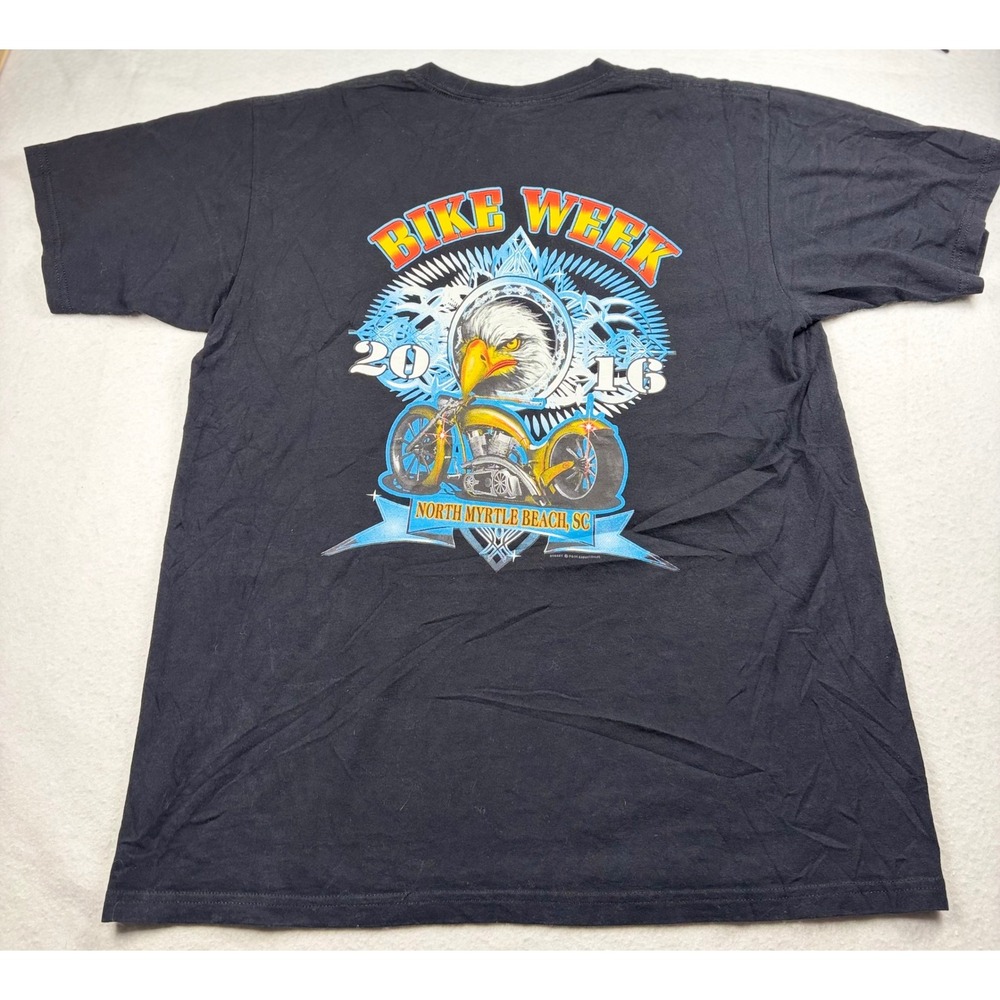 Anvil Bike Week 2016 North Myrtle Beach SC Eagle Chopper Graphic T-Shirt Large